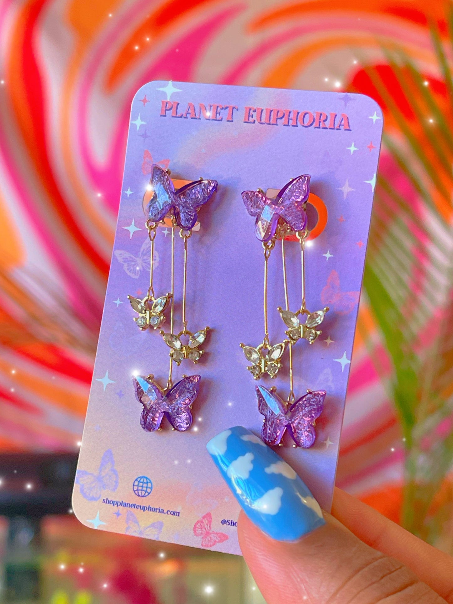 Lavender Butterfly Earrings