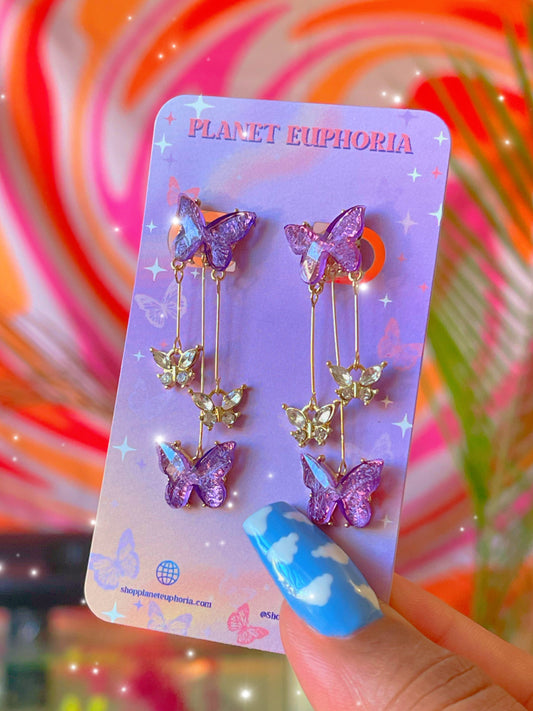 Lavender Butterfly Earrings