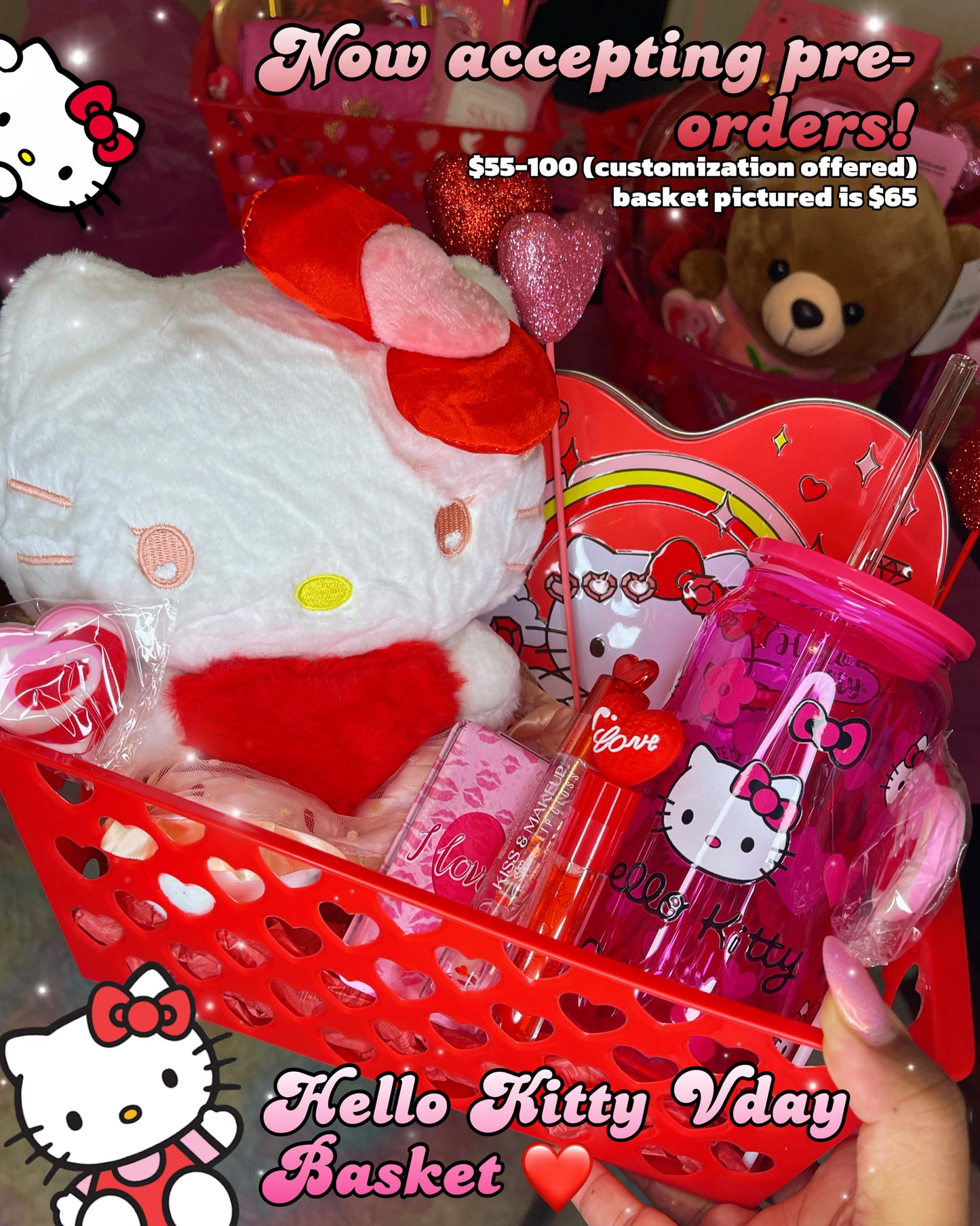 Hello Kitty Themed Valentine’s Day Basket