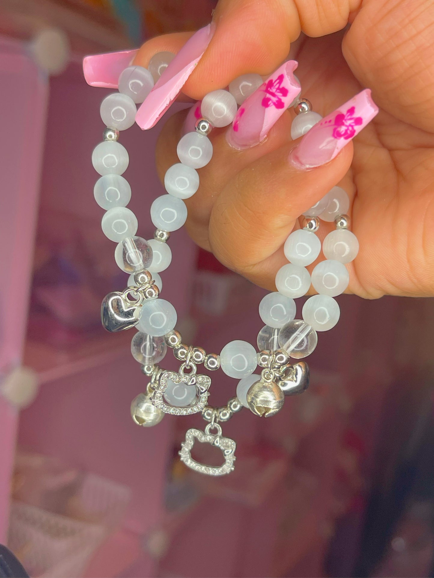 Crystal Hello Kitty Beaded Bracelet
