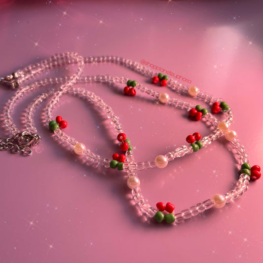 Cherry Love Beaded Necklace