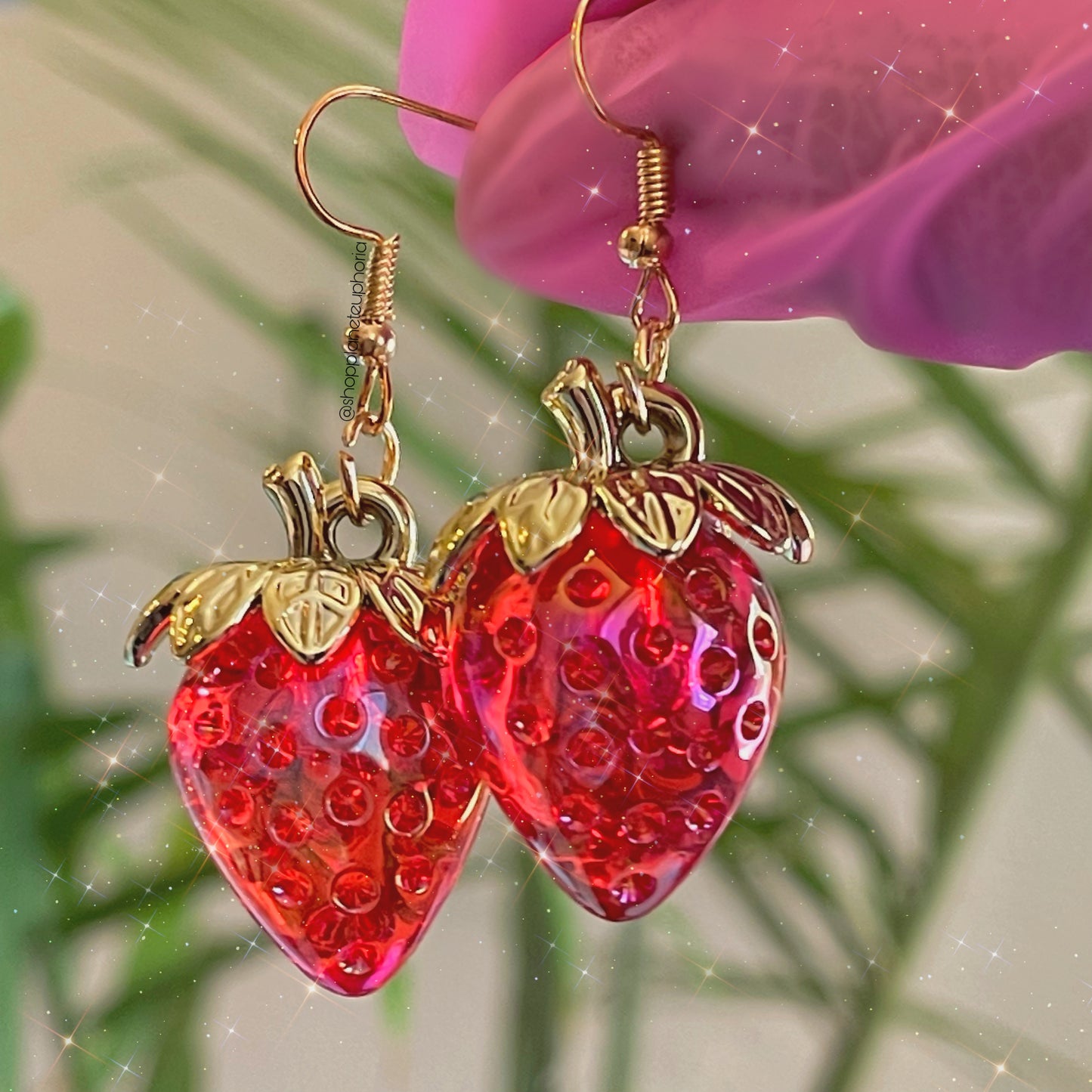Iridescent Strawberry Earrings