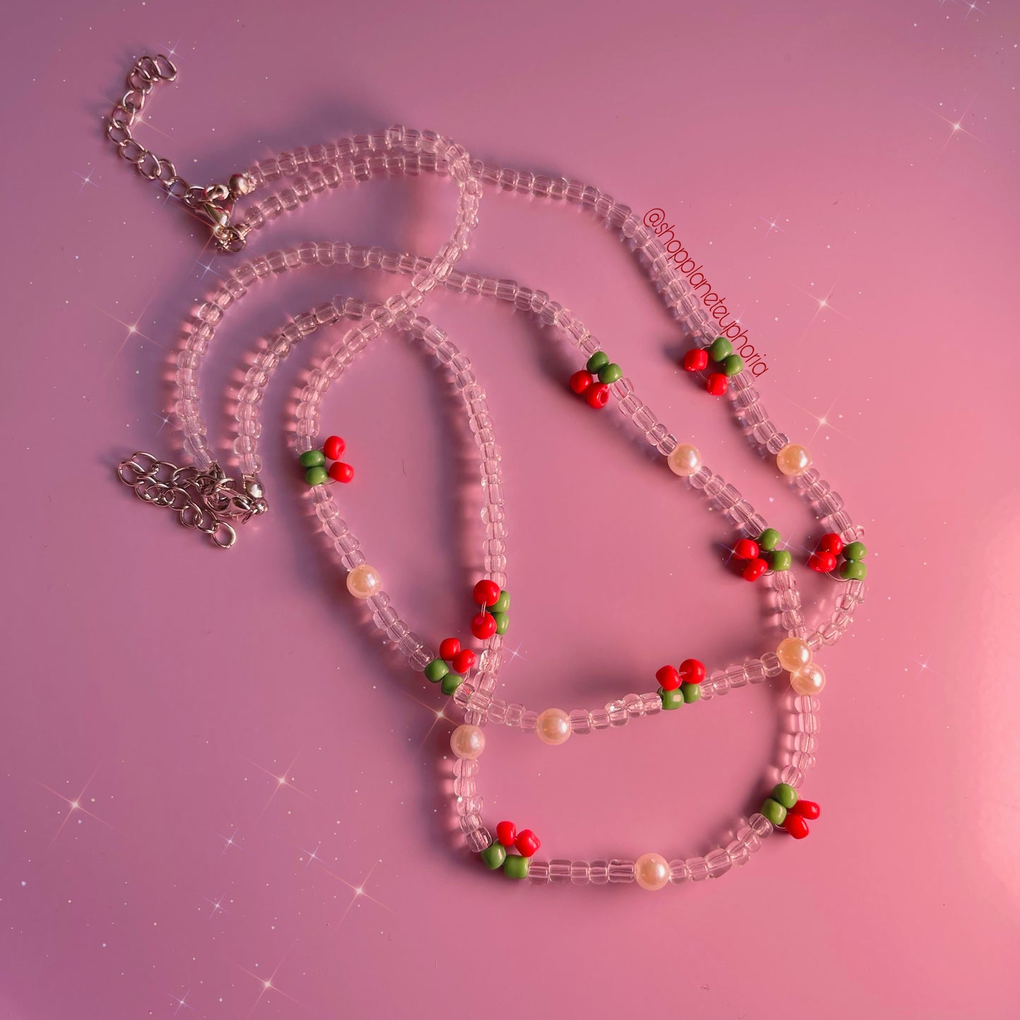 Cherry Love Beaded Necklace
