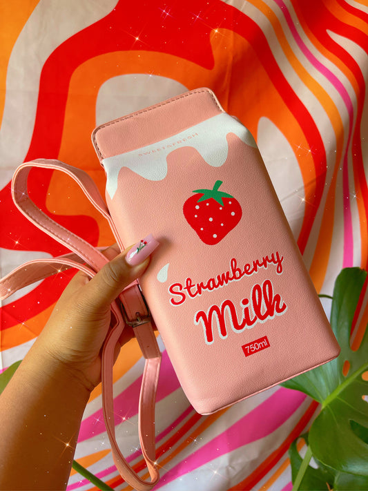 Strawberry Kawaii Milk Purse