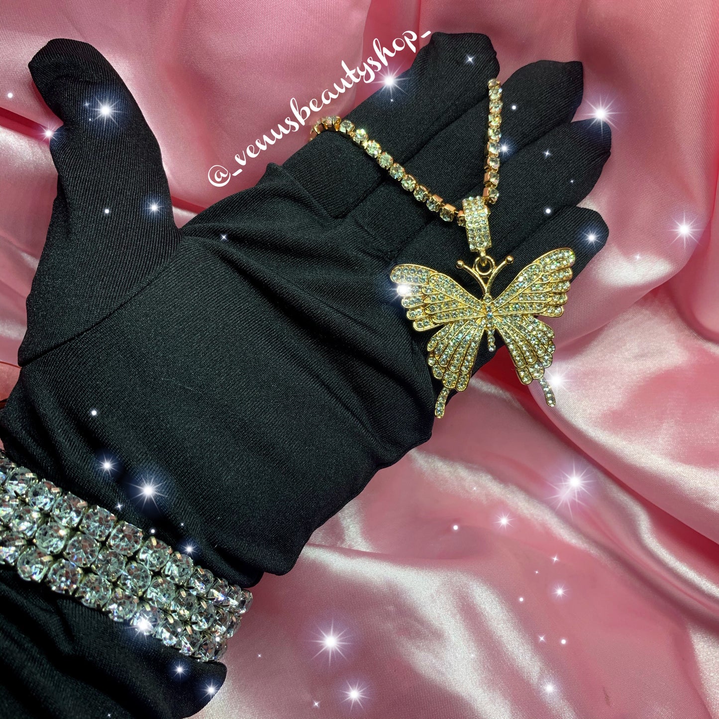 Boujee Blinged-Out Butterfly Pendants
