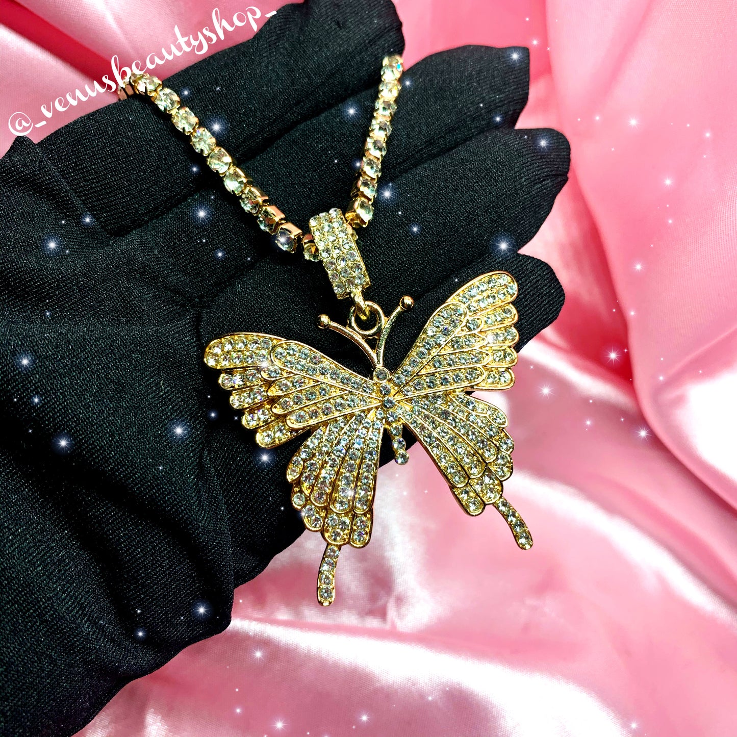 Boujee Blinged-Out Butterfly Pendants